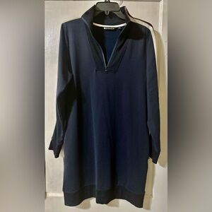 Athleta Circa Track Sweatshirt Blue Dress Sz M